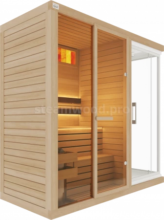 Двухместная финская сауна Comfort  из кедра с Душевой кабиной